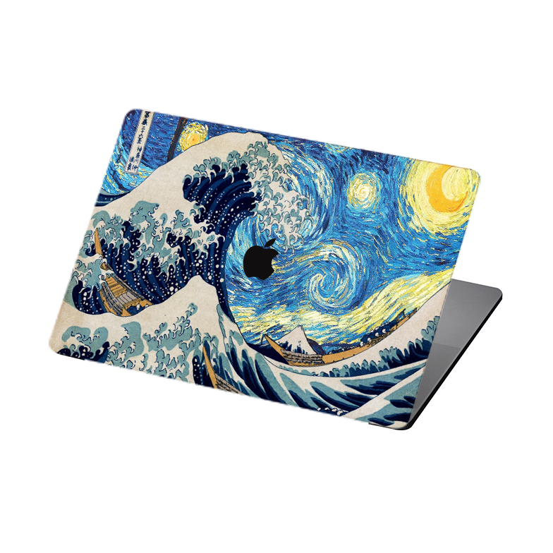 The Great Wave Under The Starry Night MacBook