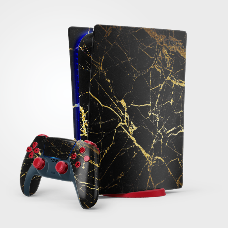 Black And Gold Marble Playstation 5